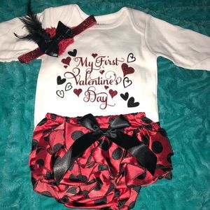 My 1st Valentines Day three piece outfit